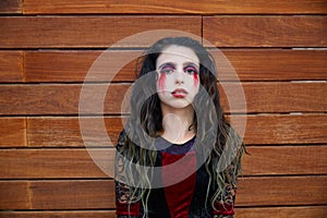 Halloween kid girl custome bloody makeup