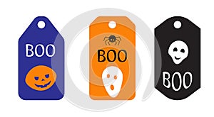 Halloween labels set. Flat design Vector illustration.