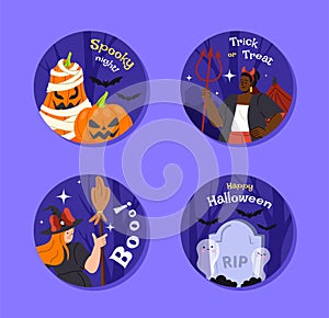 Halloween labels vector set