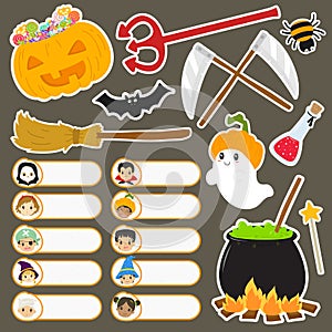 Halloween Labels and Stickers Vector Collection