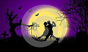 Halloween lover theme in the dark