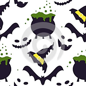 Halloween magic pattern with witchcraft elements
