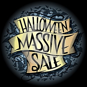 Halloween massive sale vector poster design