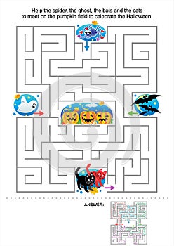 Halloween maze game for kids photo