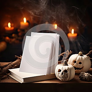 Halloween Mock up photo two blank high quality ai generated image