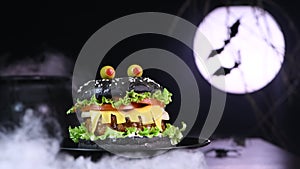 Halloween Monster black burger