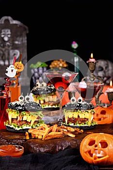 Halloween Monster black burger