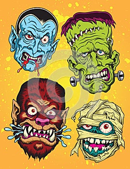 Halloween Monster Heads