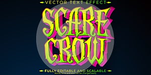 Halloween monster text effect, editable horror and scary text style
