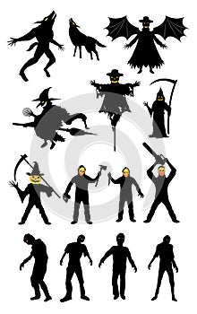 Halloween monster zombie serial killer set