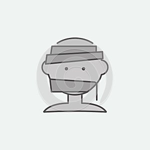 Halloween mummy head colored icon. One of the Halloween collection icons for websites, web design, mobile app