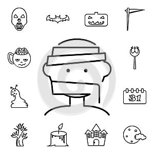 Halloween mummy head icon. Detailed set of halloween icons. Premium quality graphic design. One of the collection icons for