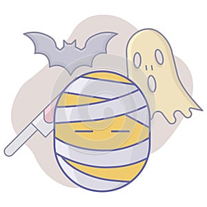 Halloween Mummy Isolated Vector icon which can easily modify or edit