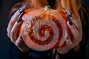 Halloween Nail Art Design, hands and decorations