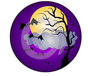 Halloween Night Bats Clip Art