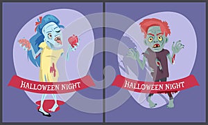 Halloween Night Collection on Vector Illustration