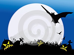 Halloween night with full moon