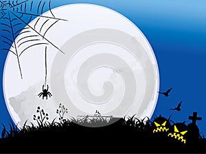 Halloween night with full moon