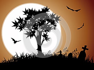 Halloween night with full moon