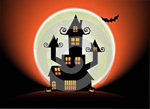 Halloween Night and full moon background vector