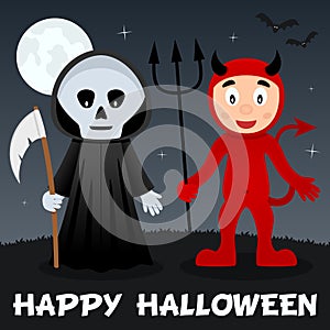 Halloween Night - Grim Reaper & Red Devil