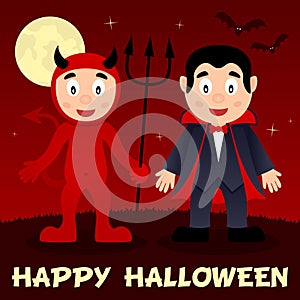 Halloween Night - Red Devil & Dracula