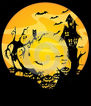 Halloween night scene