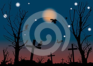 Halloween night scene.