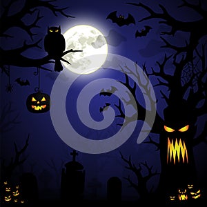 Halloween night spooky illustration VECTOR