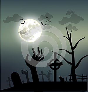 Halloween night spooky illustration VECTOR