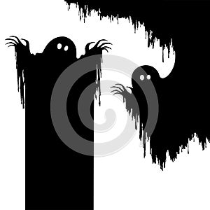 Halloween nightmare monster,Creepy ghost as background