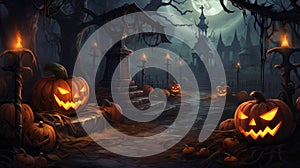 Halloween object cute on wood background