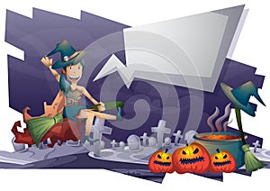 Halloween object vector cartoon with separated layers for game and animation