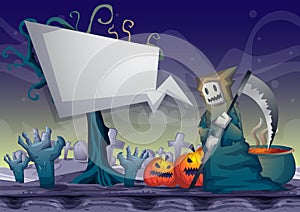 Halloween object vector cartoon with separated layers