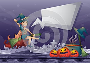 Halloween object vector cartoon with separated layers