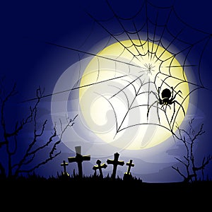 Halloween old cemetery background