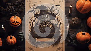 Halloween Old Kraft Paper Mockup Template