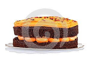 Halloween orange chocolate cake