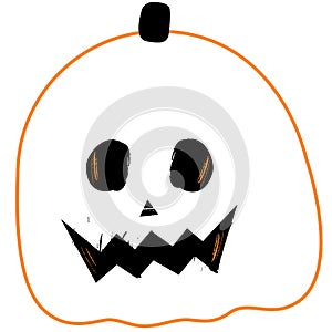 Halloween orange ghost icon photo