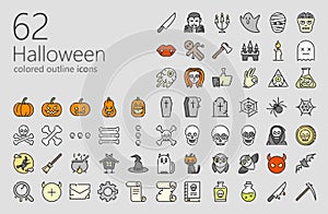 Halloween outline colored iconset