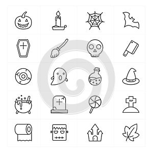 Halloween Outline icons,Vector and Illustration