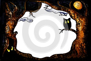 Halloween owl border
