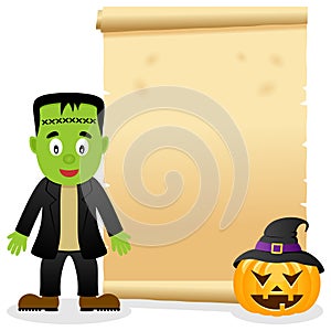 Halloween Parchment with Frankenstein