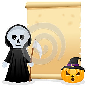 Halloween Parchment with Grim Reaper