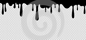 Halloween party background with black slime flow form top isolated png or transparent texture,blank space for text,element