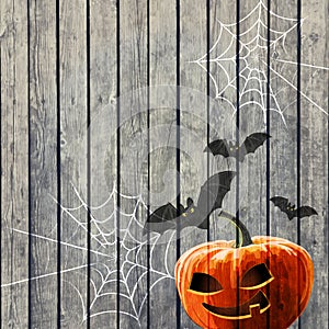 Halloween Party Background with Pumpkin