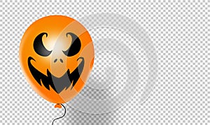 Halloween party banner  with  scary balloons  isolated  on png or transparent  background, space for text , sale banner template