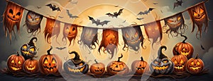 Halloween party banner for seasonal greetings