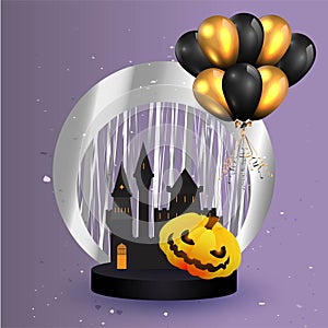 Halloween party event with pumpkin