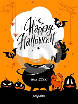 Halloween party flayer, poster ,card, design template.